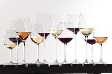 still life of wine glasses with wine