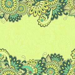 Seamless paisley background with text space