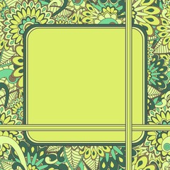 Abstract paisley background with text box