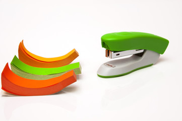 stapler with colored paper