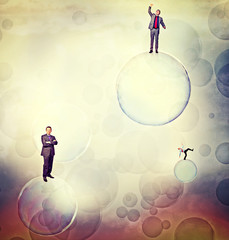 men on bubbles