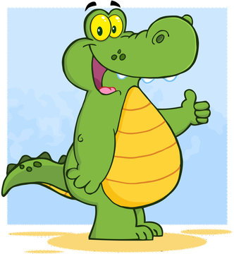 Happy Alligator Or Crocodile Showing Thumbs Up