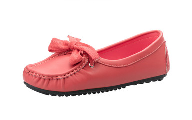 A beautiful and comfortable orange leather woman shoe