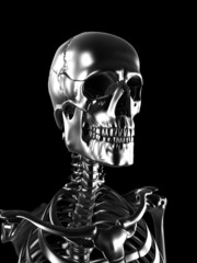 3d rendered illustration - metal skeleton