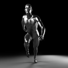 Fototapeta na wymiar 3d ilustracji - biegacz metalu