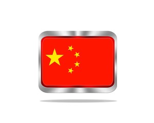 Metal China flag.
