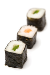 Sushi: 3 Maki in einer Reihe