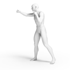 3d rendered illustration - white fighter