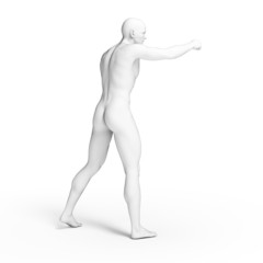 3d rendered illustration - white fighter