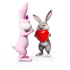 3d rendering of a cute easter bunny