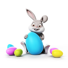 3d rendering of a cute easter bunny