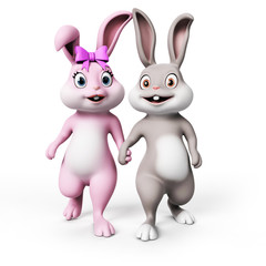 3d rendering of a cute easter bunny