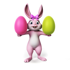 3d rendering of a cute easter bunny