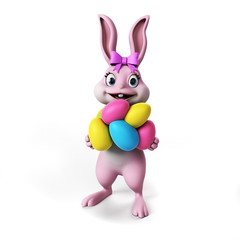 3d rendering of a cute easter bunny