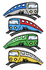 Color cartoon train
