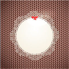 Knitted lace frame on canvas