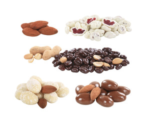 Chocolate coated nuts and fruit