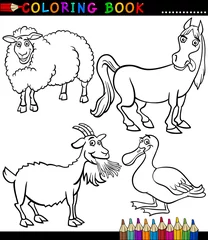 Poster Im Rahmen Cartoon-Bauernhoftiere für Malbuch © Igor Zakowski