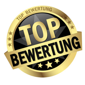 Button mit Banner " TOP BEWERTUNG "