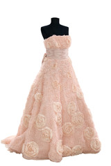 Weddings dress on a mannequin isolated on white