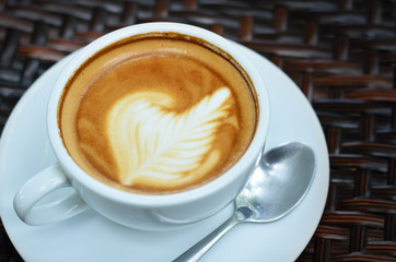 coffee latte art close up