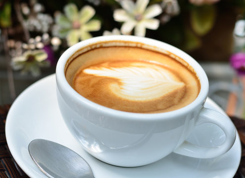 coffee latte art close up