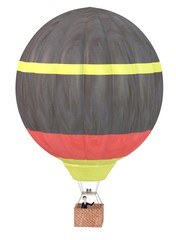 3d render of cartoon character in balloon
