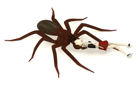 3d render of cartoon character with spider