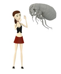3d render of cartoon character with flea