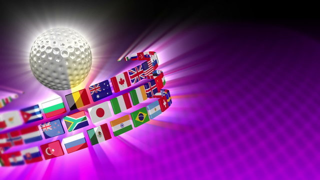 Golf Ball with International Flags 55 (HD)