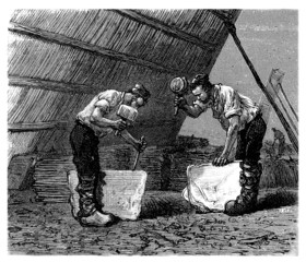 Stone Cutters - Tailleurs de Pierre - 19th century - obrazy, fototapety, plakaty