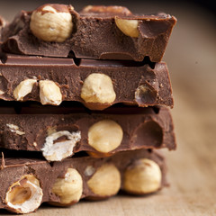 Chocolate with hazelnuts