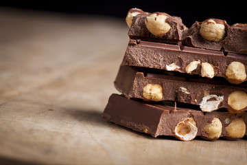 Chocolate with hazelnuts