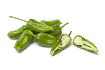 Fresh raw green Pimientos de Padron
