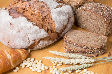 Different types of bread and bakery products