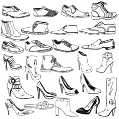 Different Shoes Hand Drawn - 49621472
