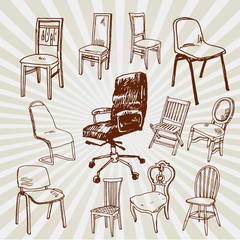 Sketches of Chairs - 49621473