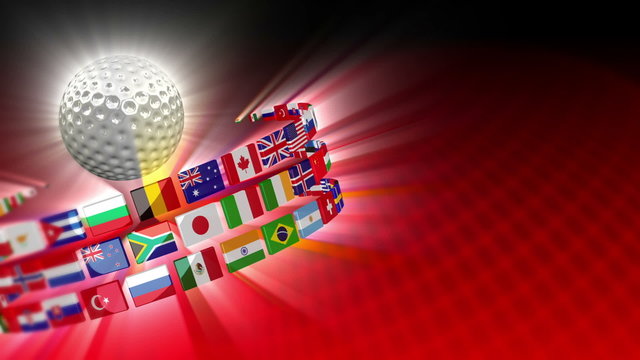 Golf Ball with International Flags 54 (HD)