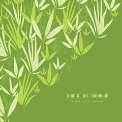 Vector bamboo branches corner template pattern background with
