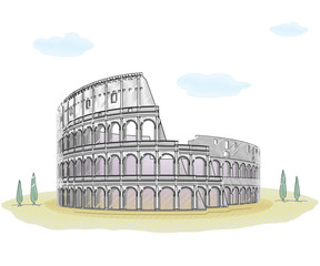 Colosseum - sketch drawing