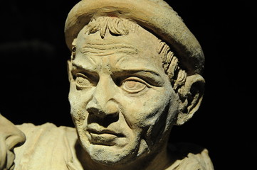 Old Marble etruscan sculpture © Andrea Izzotti