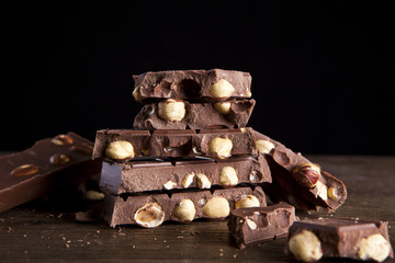 Chocolate with hazelnuts
