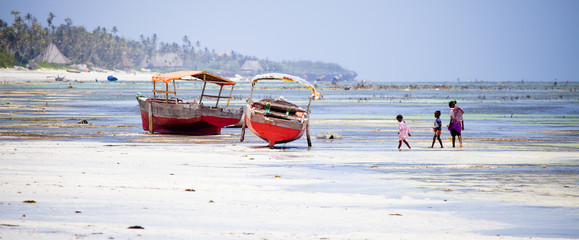 Zanzibar Boats - obrazy, fototapety, plakaty