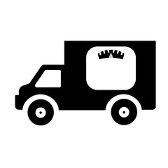 Balance pèse personne dans un camion de livraison