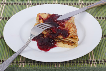 Pancakes and jam