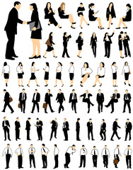 Vector Silhouettes Of Business People