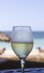 white wine and sea