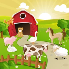 Photo sur Plexiglas Chiens Illustration vectorielle des animaux de la ferme