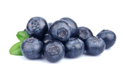Blueberries with leaves