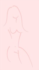 pink girl - illustration